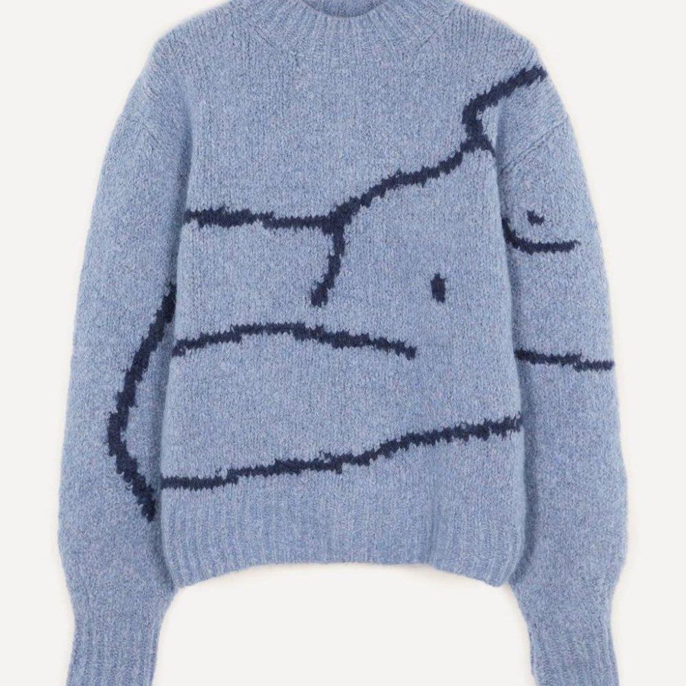 Paloma Wool Blue Cowl Neck Sweater - Picture 3 of 4